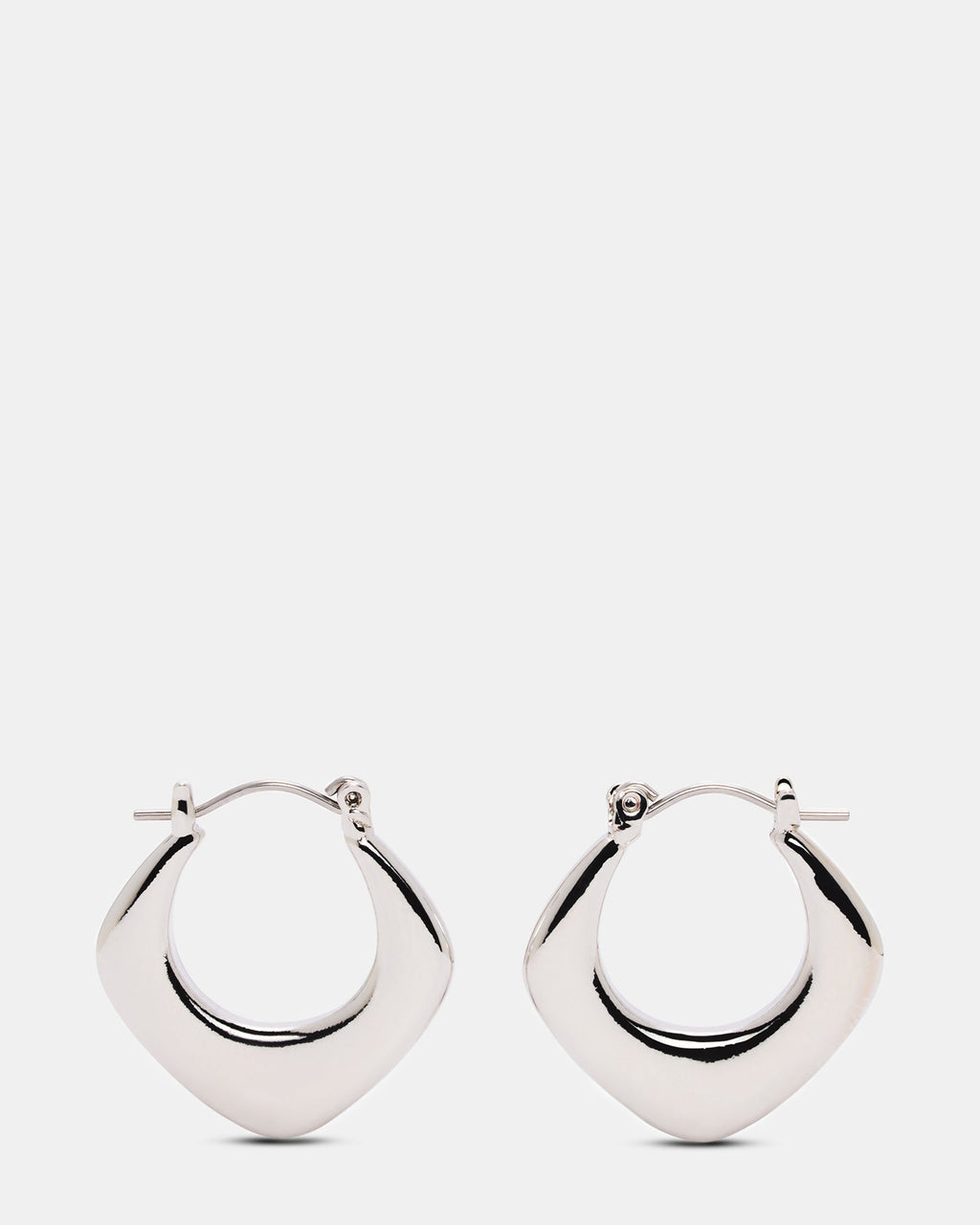 GEOMETRIC HOOP EARRINGS SILVER