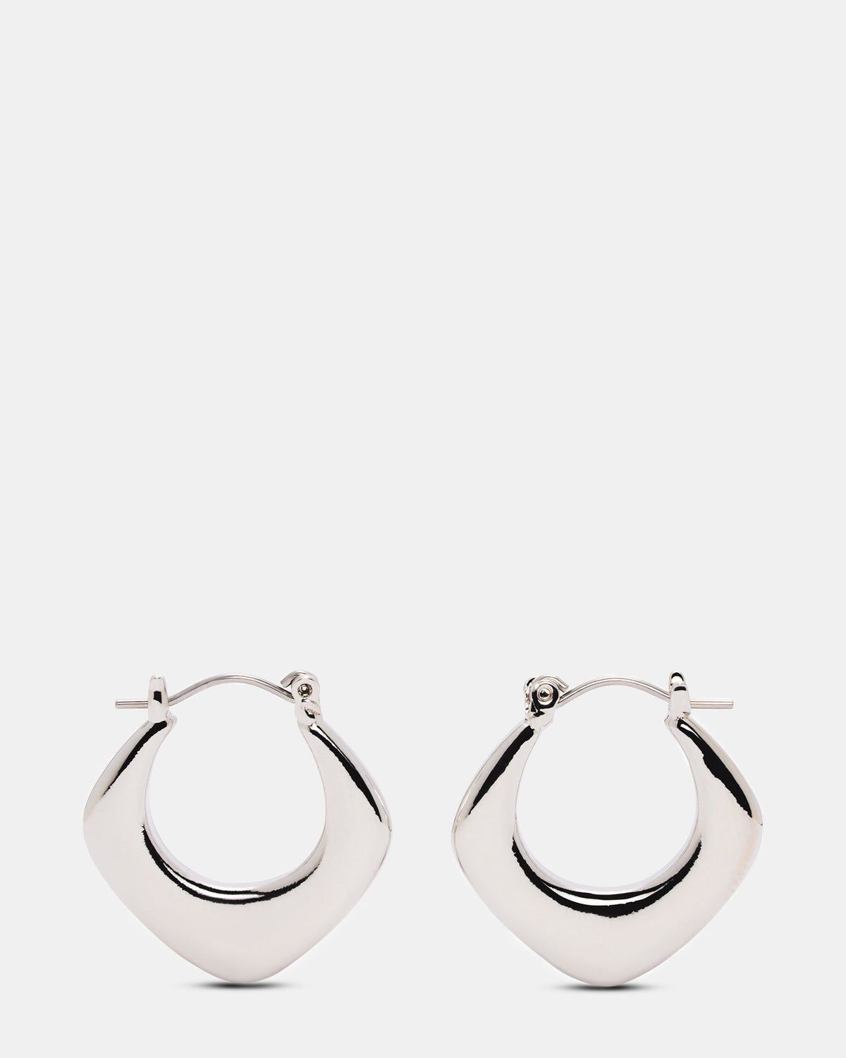 GEOMETRIC HOOP EARRINGS SILVER