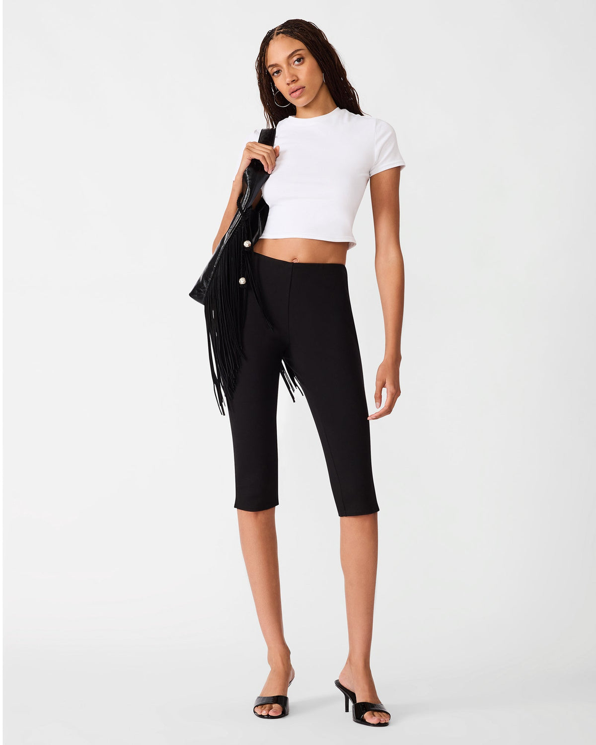 TERI KNIT CAPRI BLACK