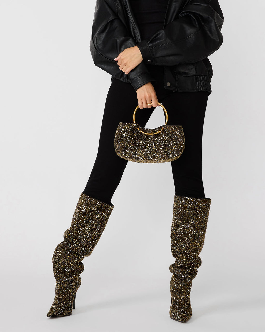 ELONA BLACK/GOLD RHINESTONES